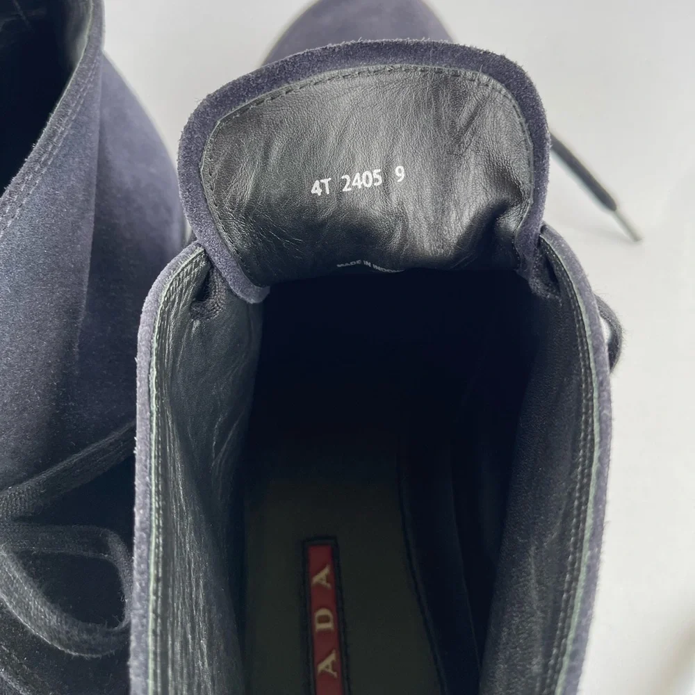 Prada Black Chukka Boots Suede Finish